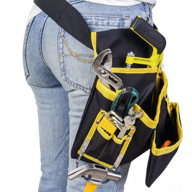 Centura scule si unelte, Zola, 11 buzunare, 1 suport pentru ciocan, ajustabila, ergonomica, poliester, 54x24 cm, negru/ galben Centura scule si unelte, Zola, 11 buzunare, 1 suport pentru ciocan, ajustabila, ergonomica, poliester, 54x24 cm, negru/ galben